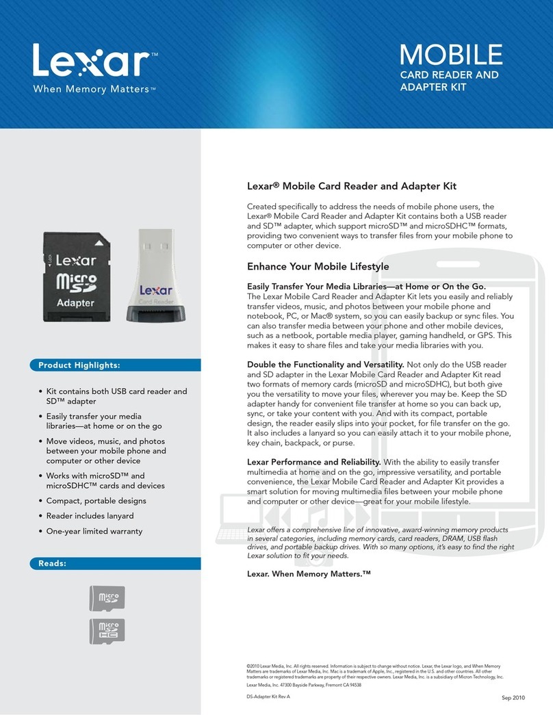 Lexar CARD READER datasheet