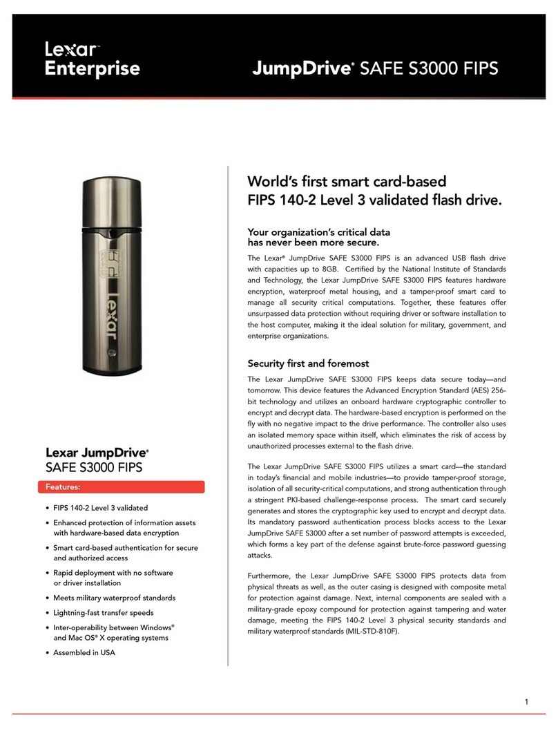 Lexar JUMPDRIVE SAFE S3000 FIPS User manual Lexar JUMPDRIVE SAFE S3000 FIPS User manual