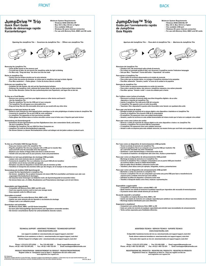 Lexar JUMPDRIVE TRIO - QUICK START GUIDE REV A User manual