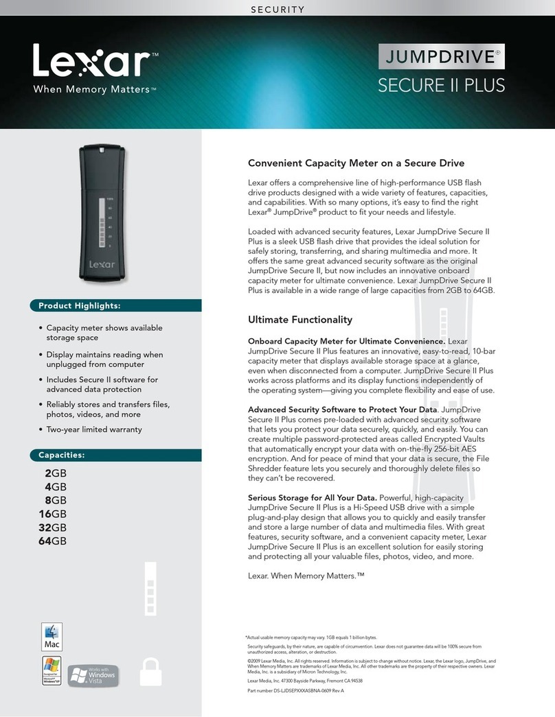 Lexar JUMPDRIVE SECURE II PLUS - DATASHEET REV A User manual