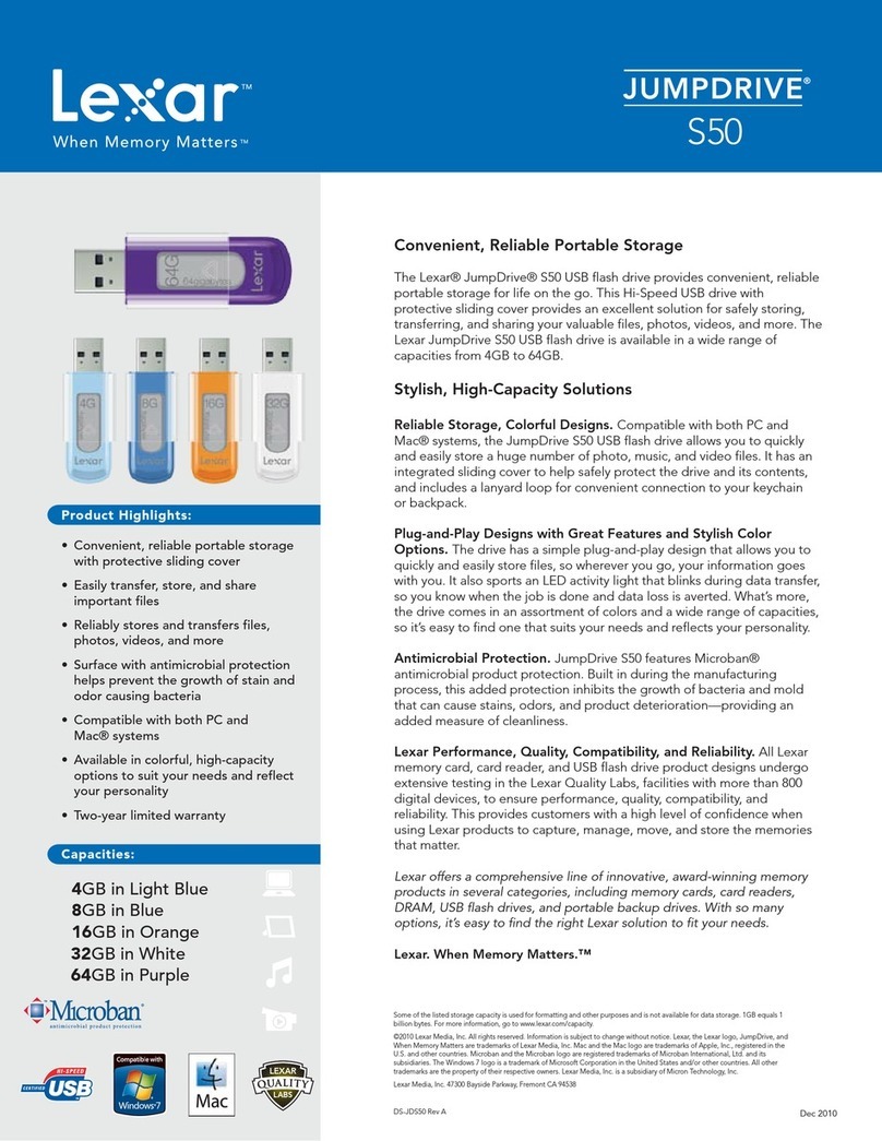 Lexar JUMPDRIVE S50 datasheet