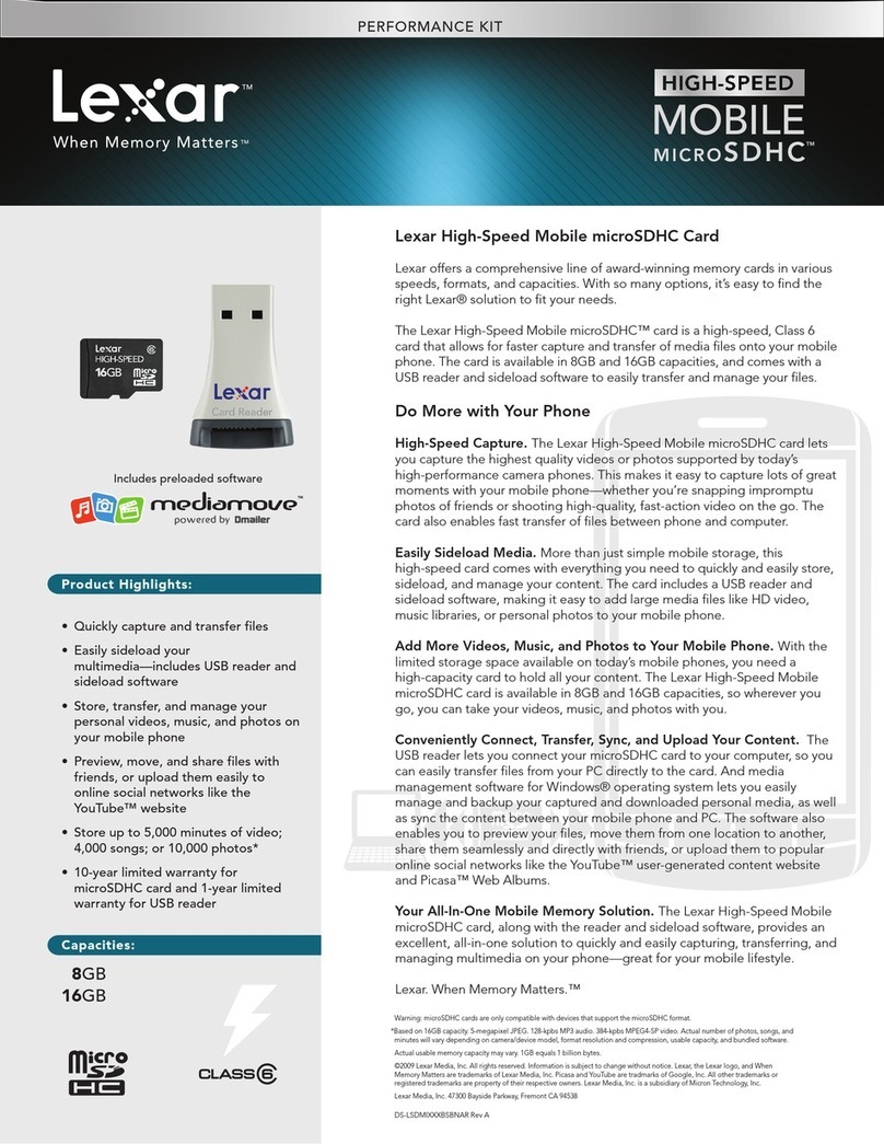 Lexar HIGH-SPEED MOBILE MICROSDHC - DATASHEET REV... User manual