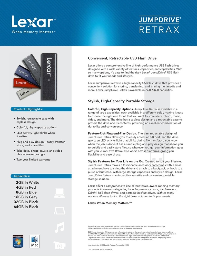 Lexar JUMPDRIVE RETRAX User manual
