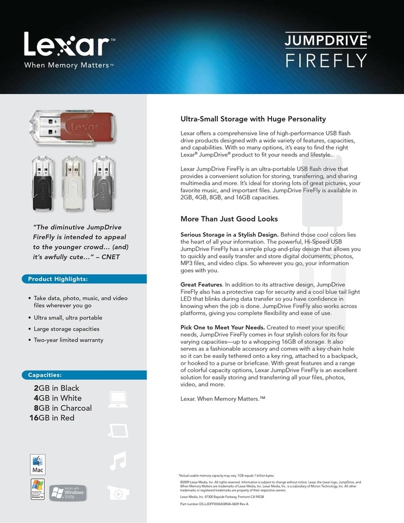 Lexar JUMPDRIVE FIREFLY - DATASHEET REV A User manual