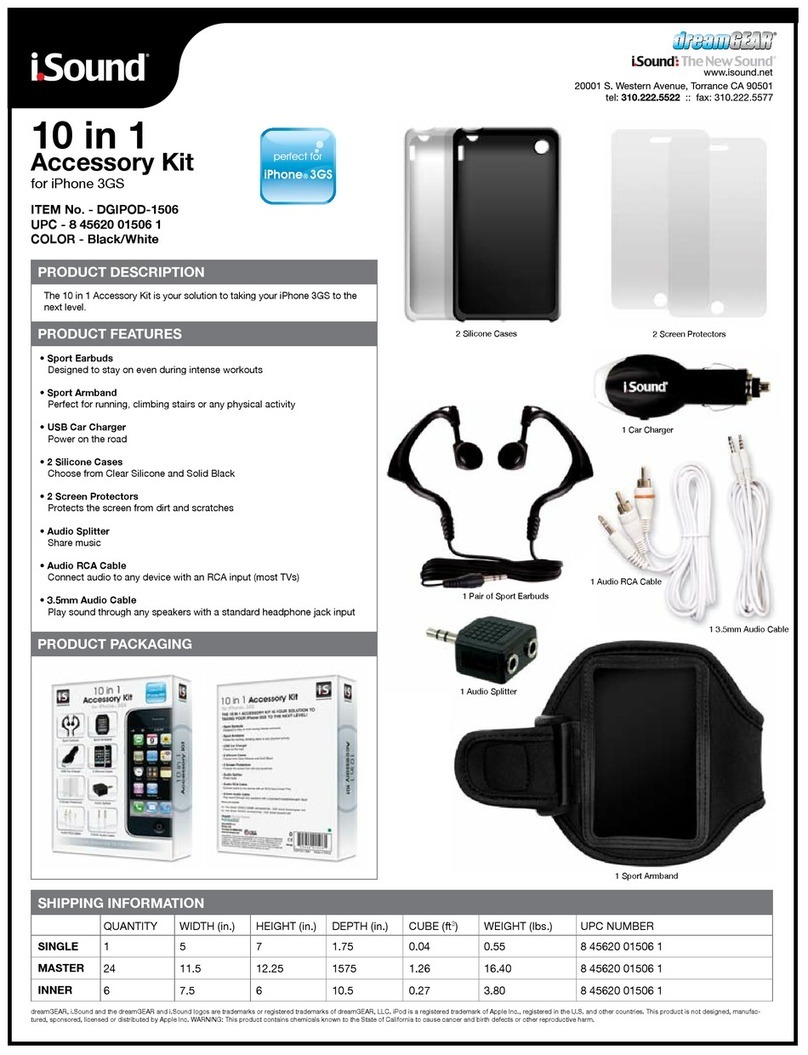 I.SOUND 10 IN 1 ACCESSORY KIT FOR IPHONE 3GS User manual