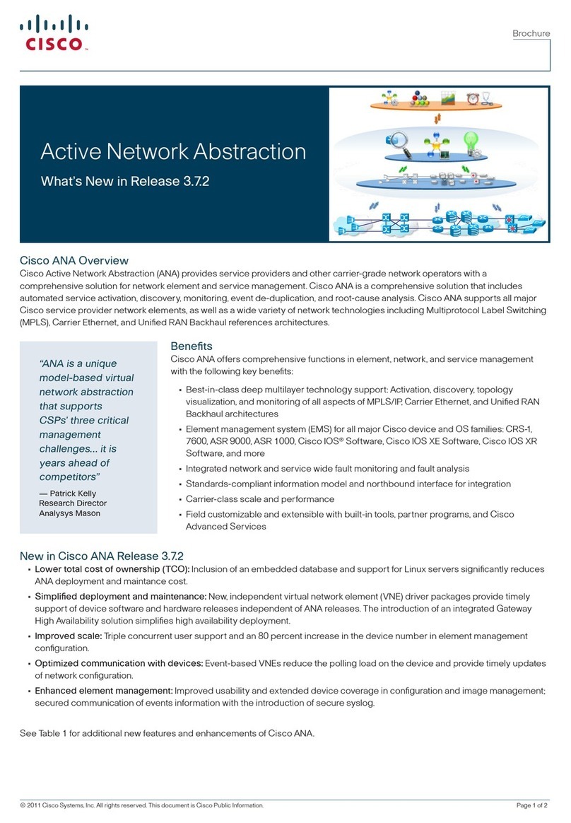 Cisco ACTIVE NETWORK ABSTRACTION 3.7.2 User manual Cisco ACTIVE NETWORK ABSTRACTION 3.7.2 User manual