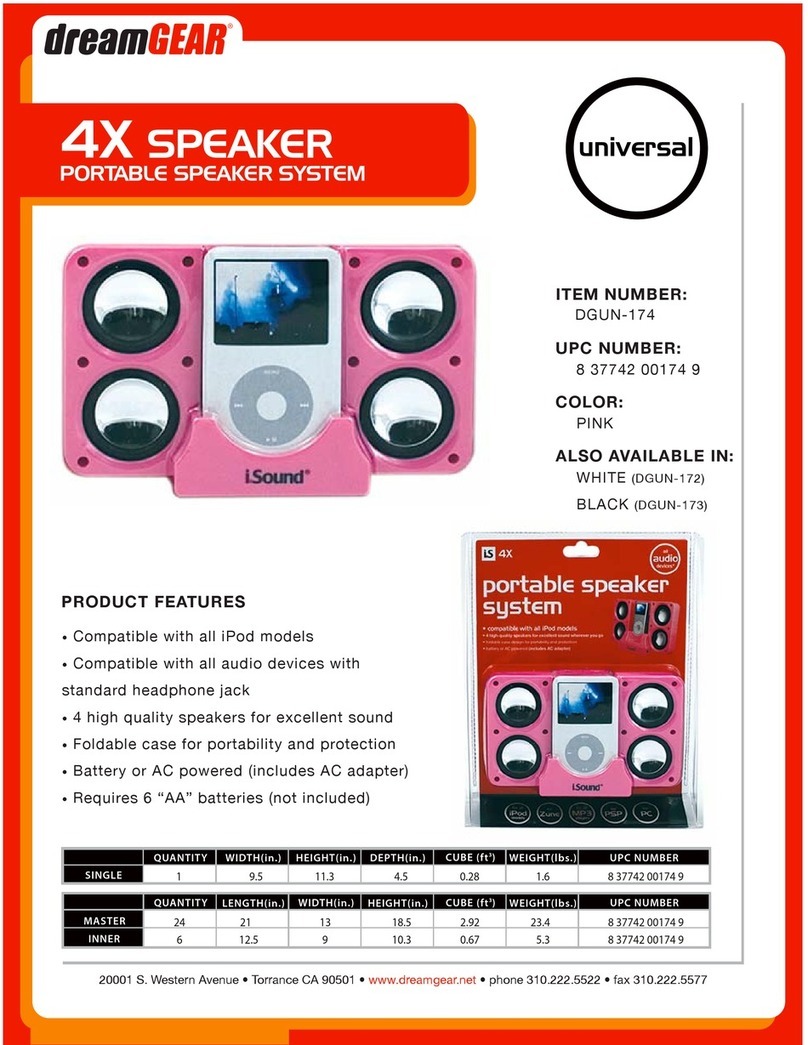 DreamGEAR 4X SPEAKER User manual DreamGEAR 4X SPEAKER User manual