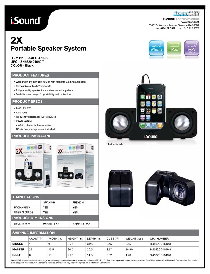 DreamGEAR 2X PORTABLE SPEAKER SYSTEM User manual DreamGEAR 2X PORTABLE SPEAKER SYSTEM User manual