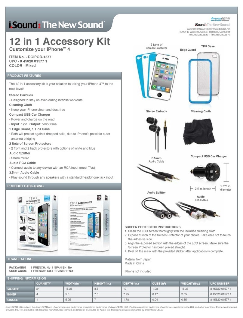 I.SOUND 12 IN 1 ACCESSORY KIT - DATASHEET FOR IPHONE User manual