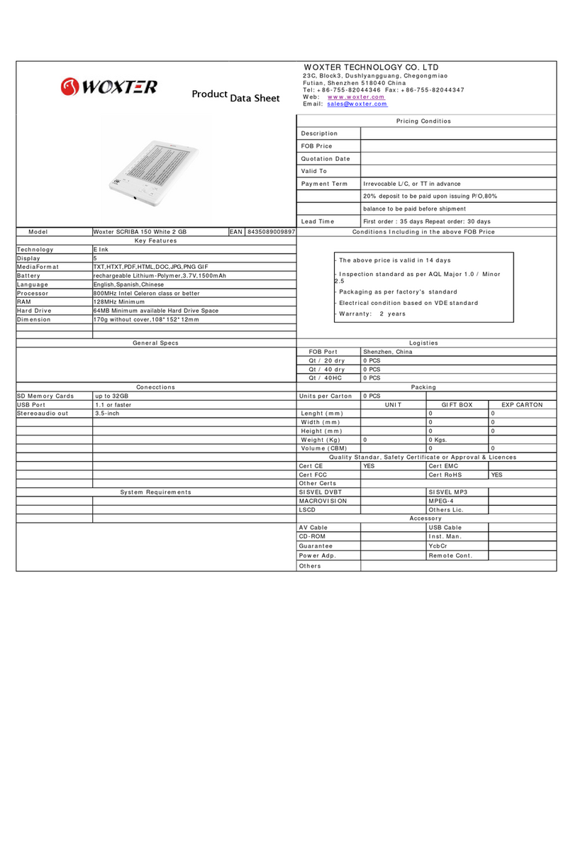 WOXTER SCRIBA 150 White 2 GB Product data sheet