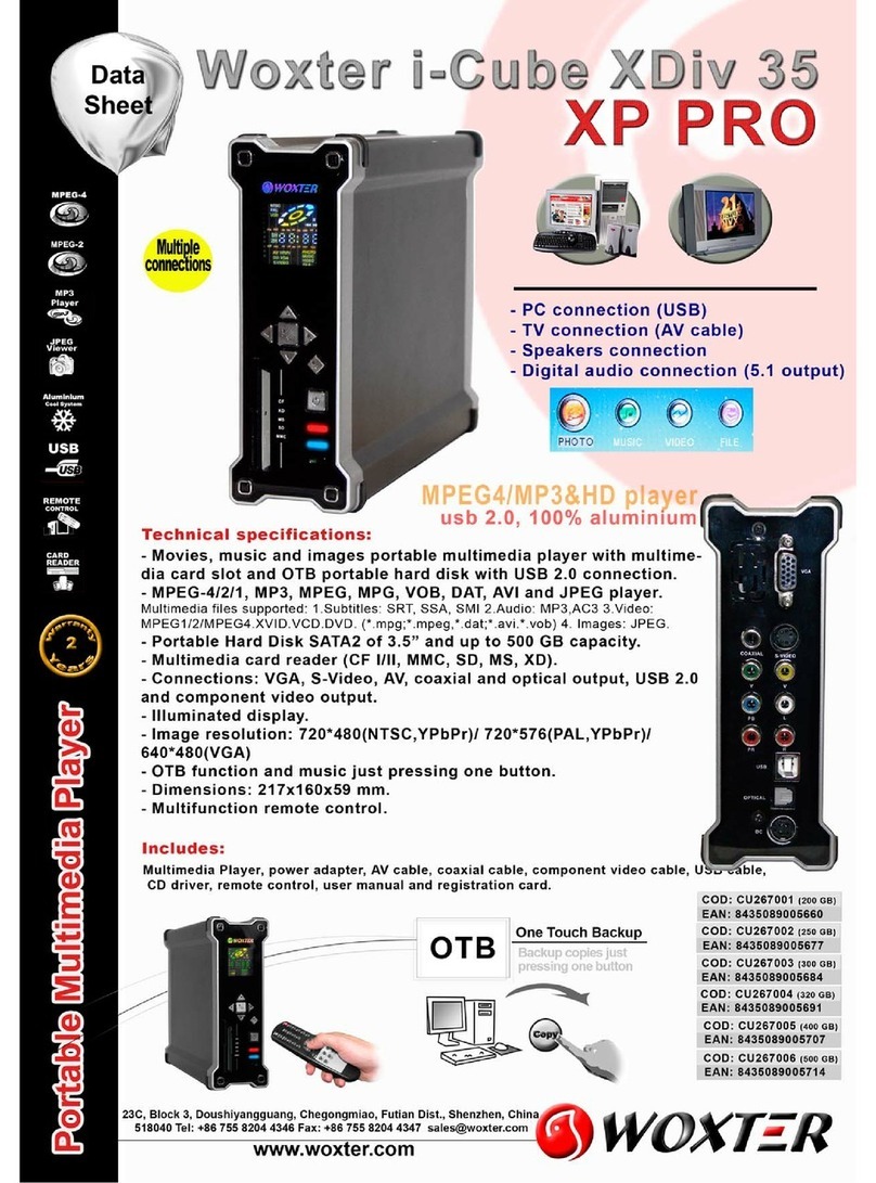 WOXTER I-CUBE X-DIV 35 XP PRO datasheet