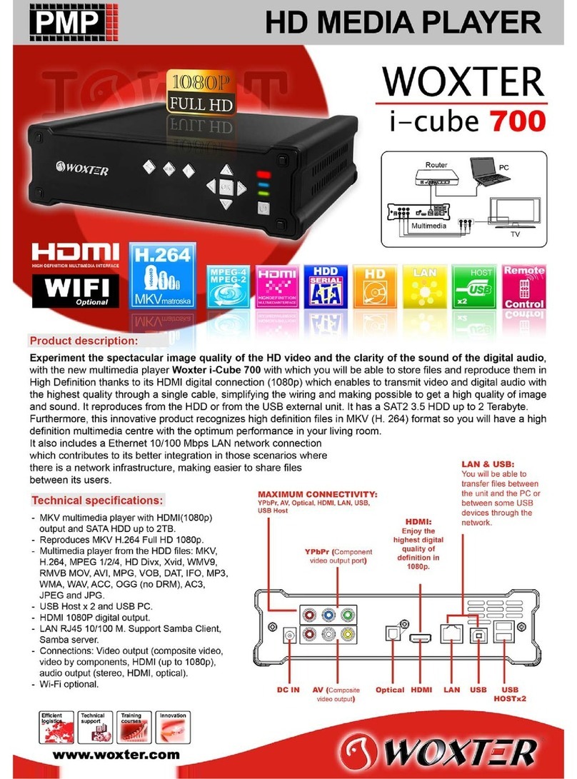 WOXTER I-CUBE 700 User manual