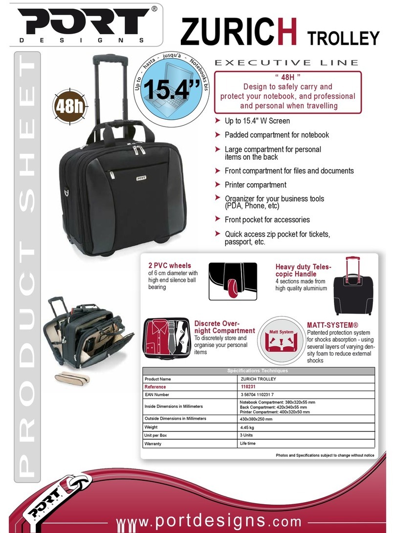 PORT DESIGNS ZURICH TROLLEY User manual PORT DESIGNS ZURICH TROLLEY User manual
