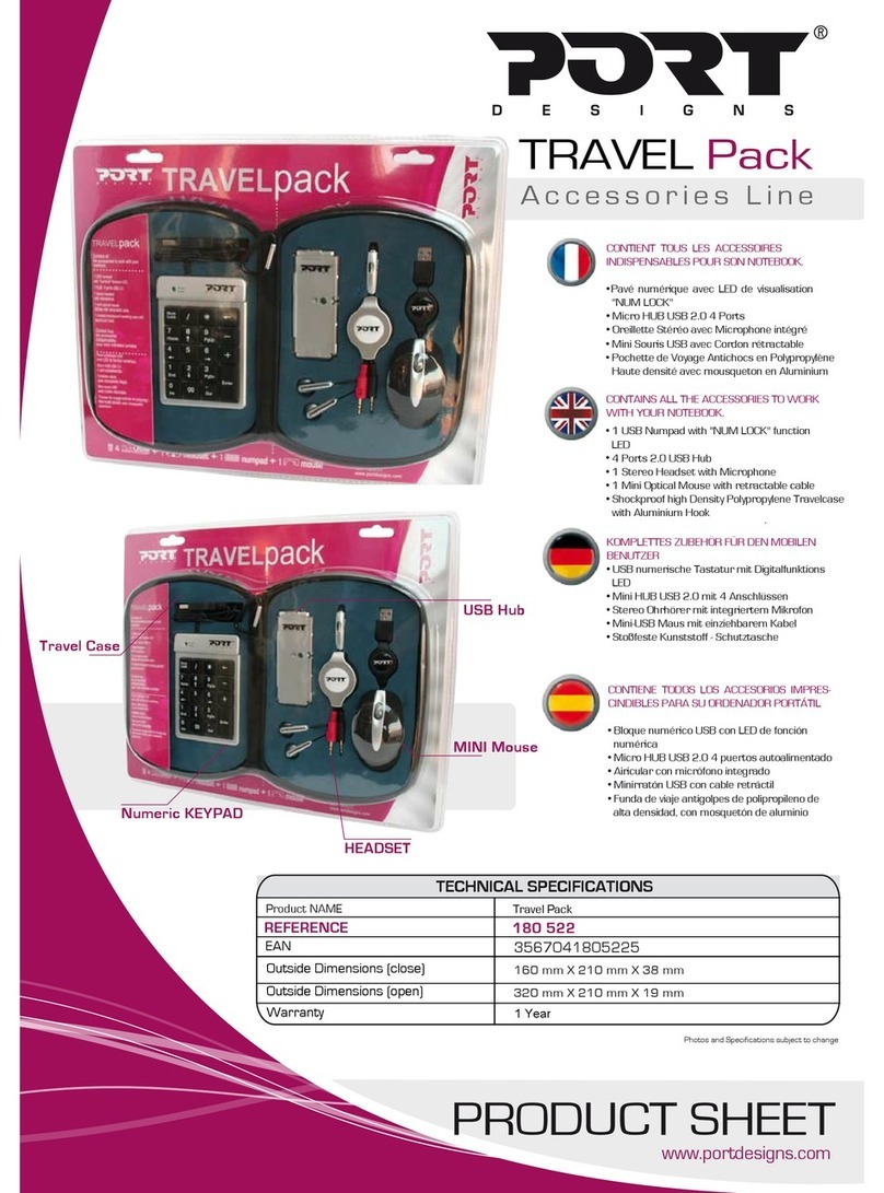 PORT DESIGNS PS TRAVEL PACK Product sheet