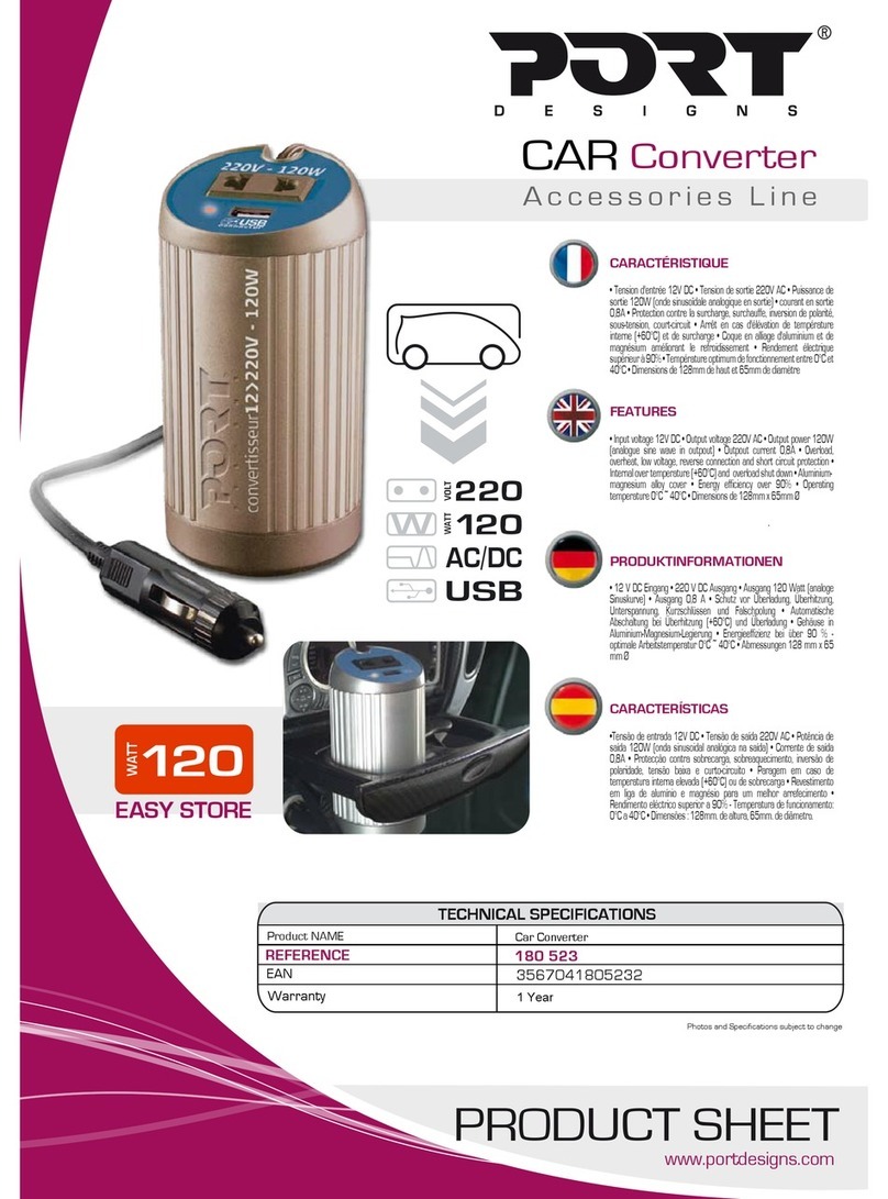 PORT DESIGNS PS CAR CONVERTER - BRICHURE Product sheet