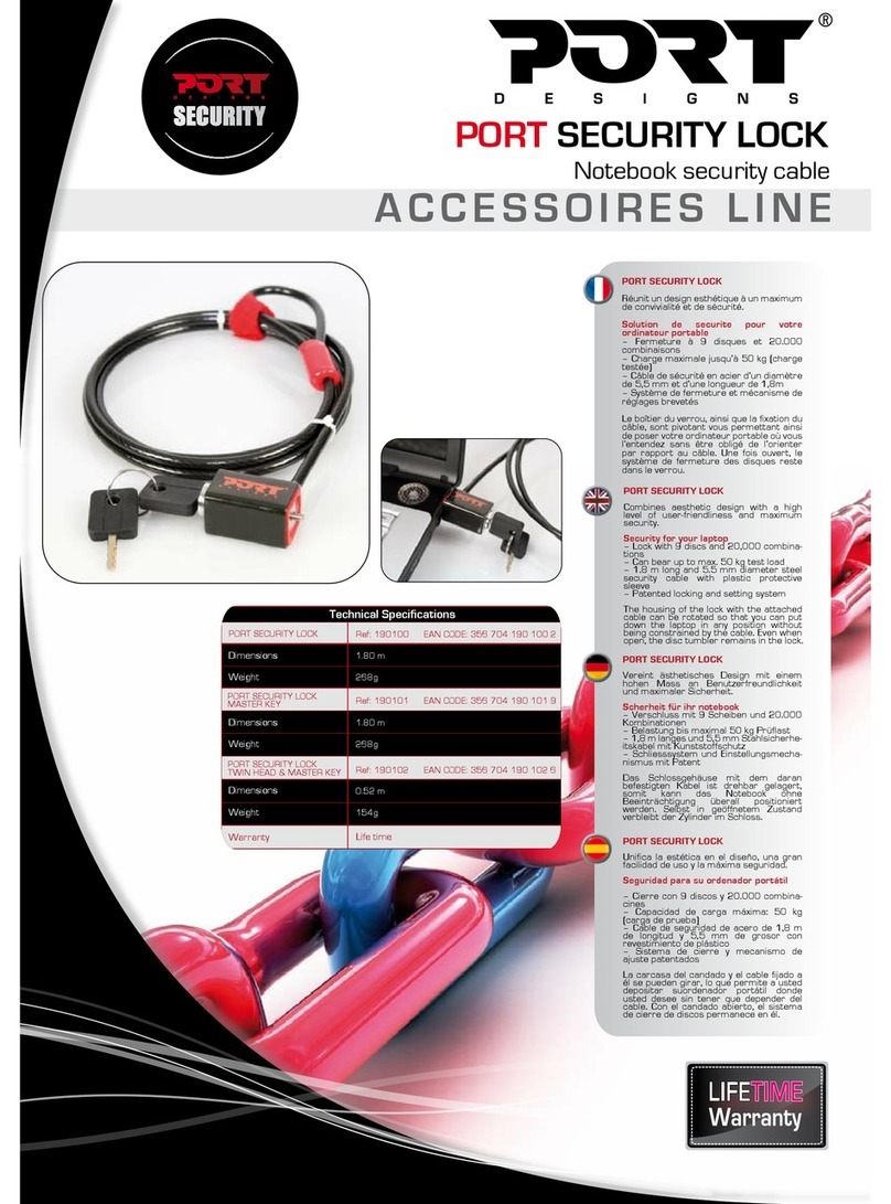 PORT DESIGNS PORT SECURITY CABLE brochure