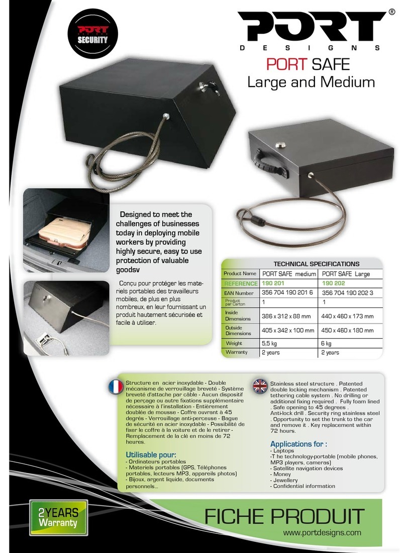 PORT DESIGNS PORT SECURITY CASE User manual