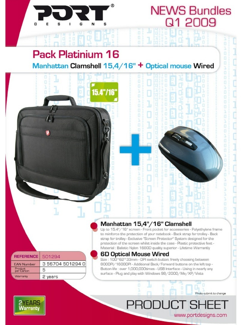 PORT DESIGNS PACK PLATINIUM 16 User manual PORT DESIGNS PACK PLATINIUM 16 User manual