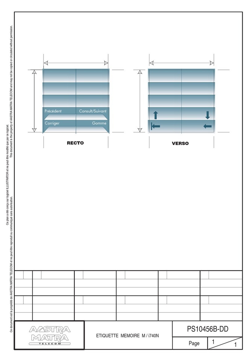 Aastra ETIQUETTE MEMOIRE M I740N Schematic diagram