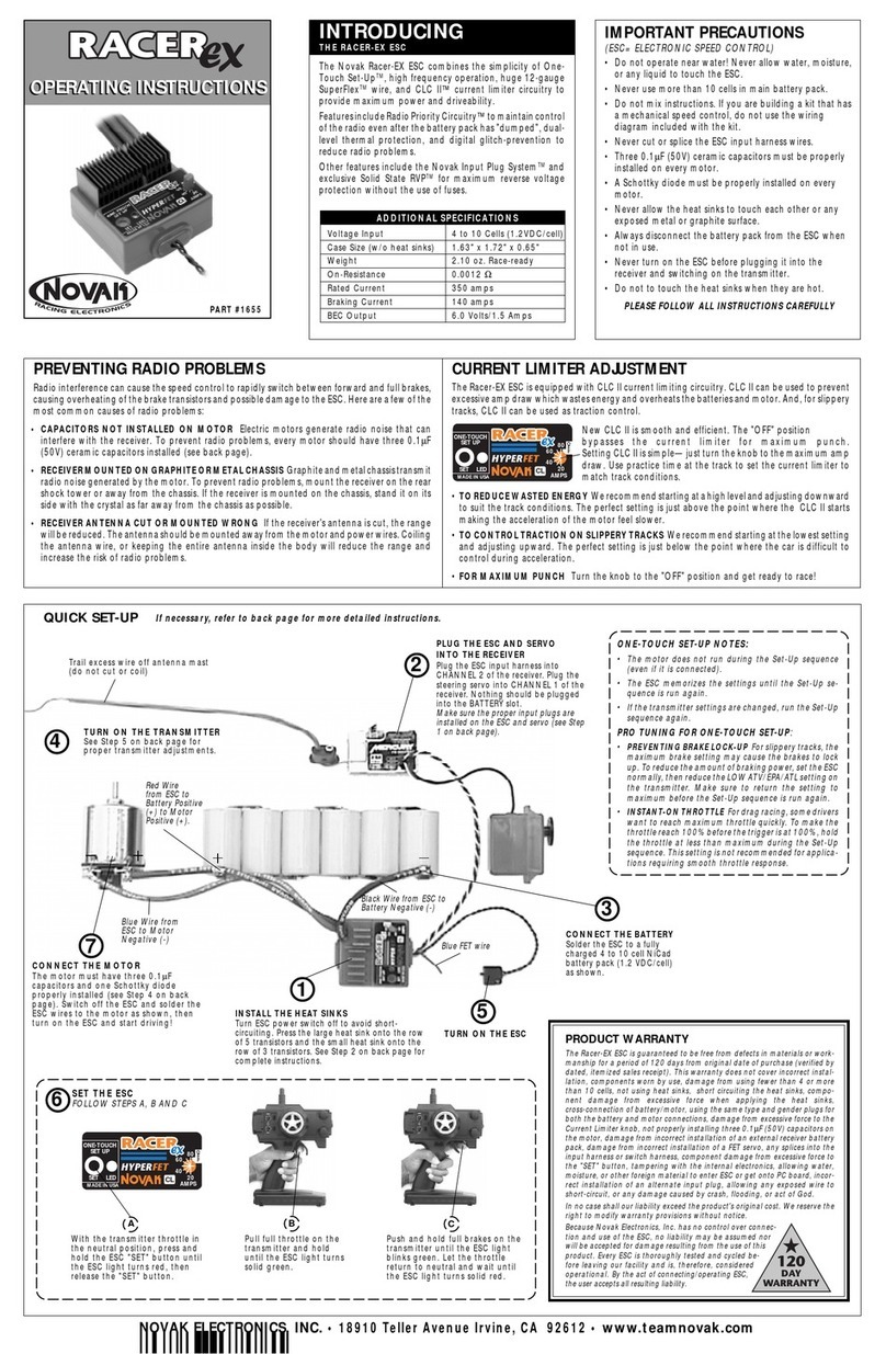 NOVAK RACER-EX operating instructions