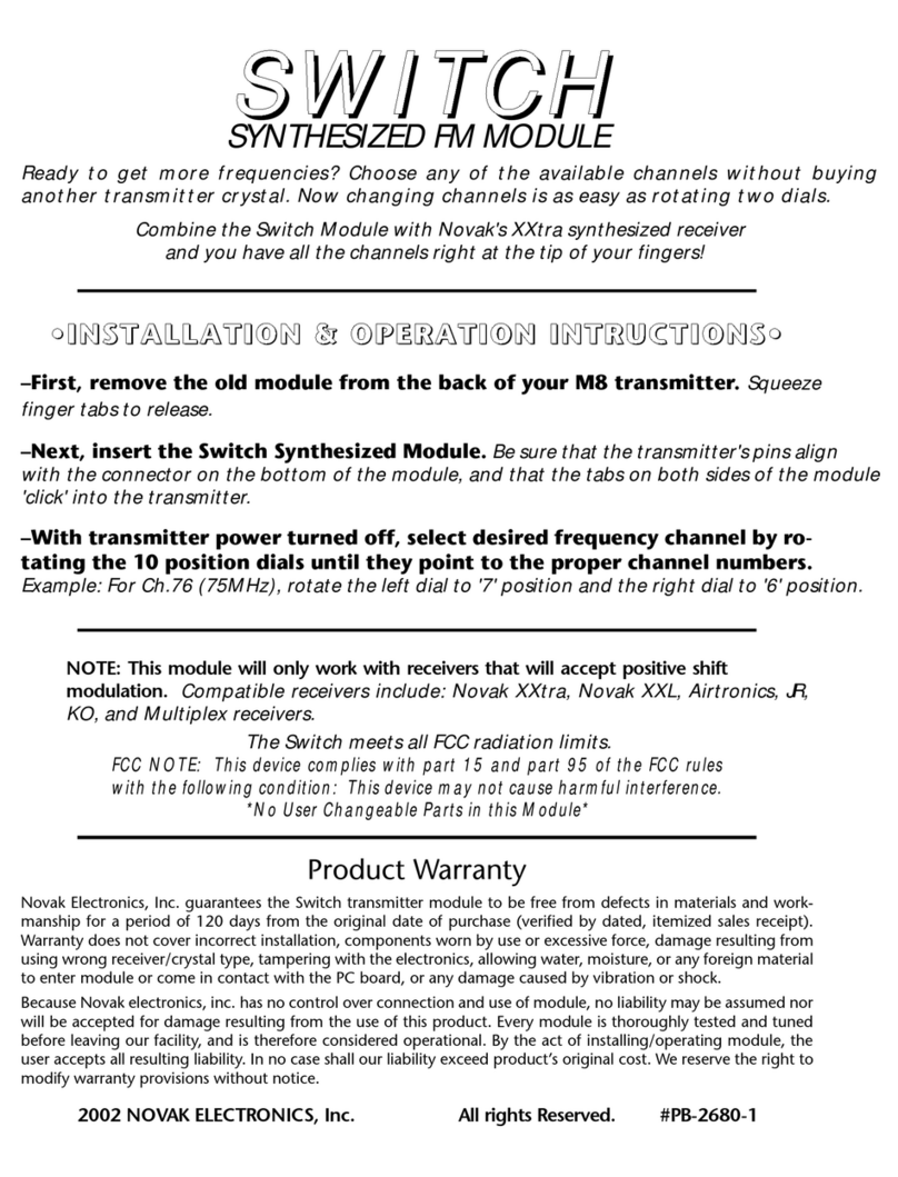 NOVAK SWITCH SYNTHESIZED FM MODULE manual