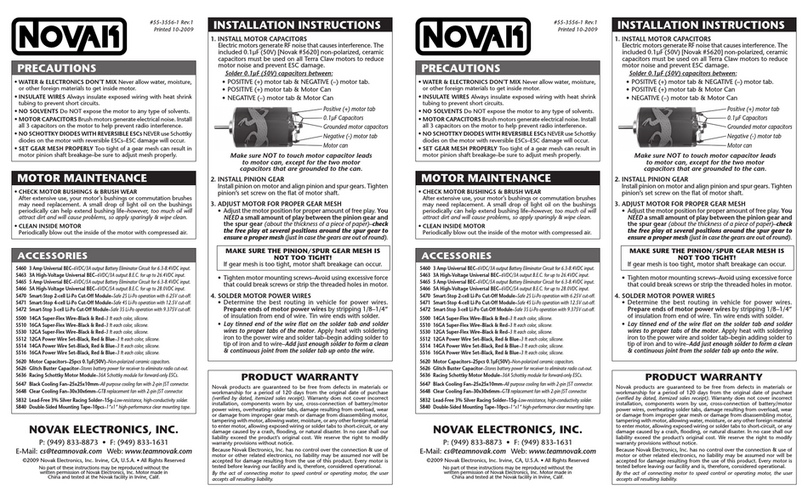 NOVAK TERRA CLAW - BRUSHED MOTOR REV1 10-2009 installation instructions