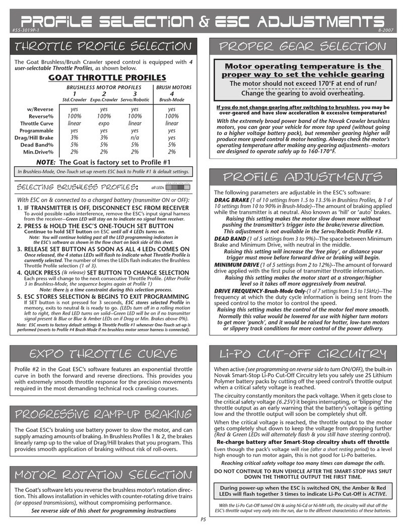 NOVAK GOAT PROFILE - SELECTION & GEARING GUIDE User manual