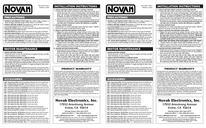NOVAK FIFTY-FIVE - REV1 11-2007 installation instructions