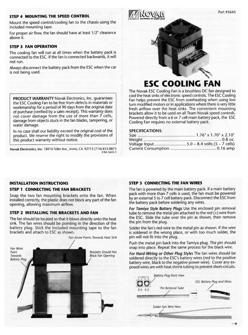 NOVAK ESC COOLING FAN User manual
