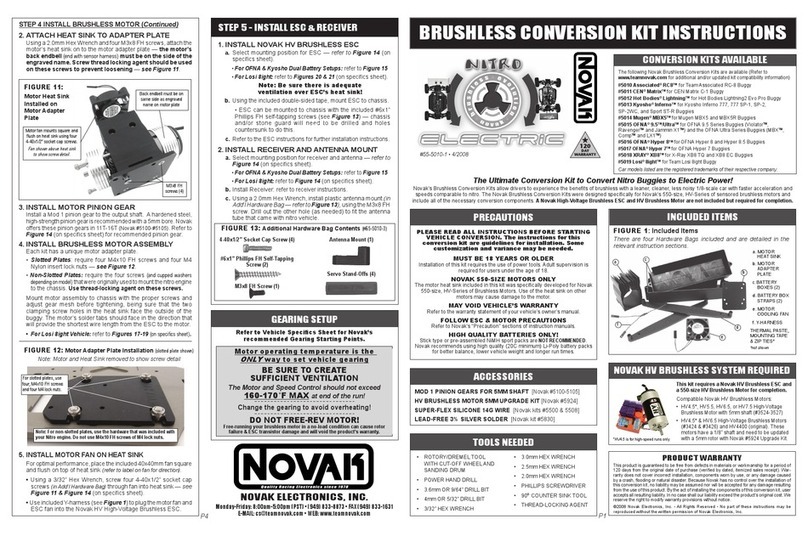NOVAK BRUSHLESS CONVERSION - KIT User manual NOVAK BRUSHLESS CONVERSION - KIT User manual