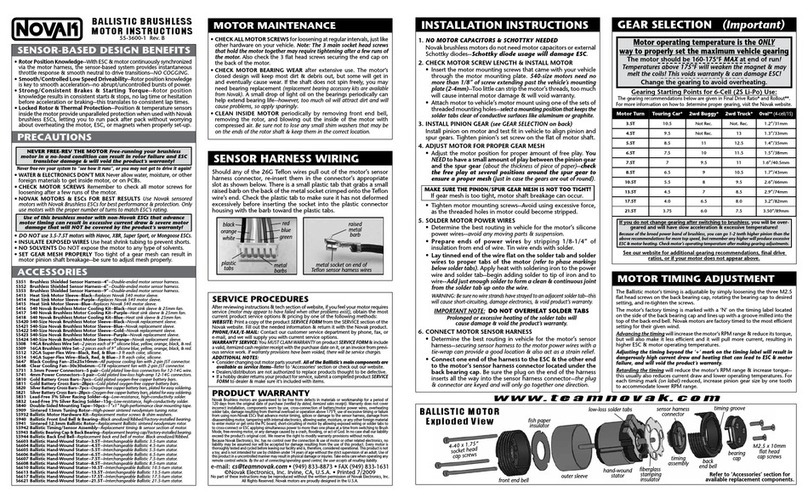 NOVAK BALLISTIC BRUSHLESS - MOTOR INSTRUCTIONS REV... instructions