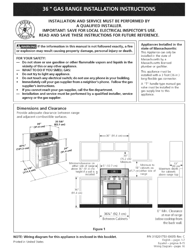 Kenmore 7540 - Elite 36 in. Gas installation instructions Kenmore 7540 - Elite 36 in. Gas installation instructions