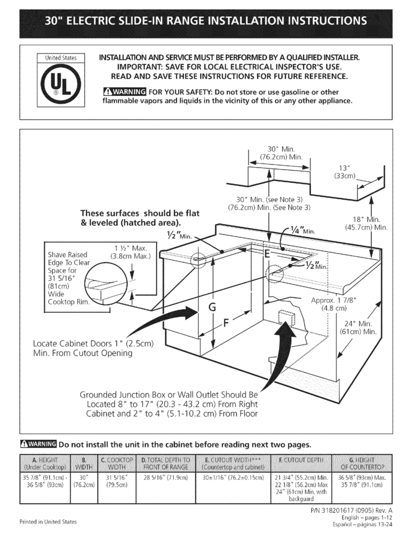 Kenmore 4689 - 30 in. Slide-In Electric Range installation instructions