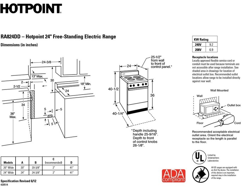 Hotpoint RA824DDWW User manual Hotpoint RA824DDWW User manual