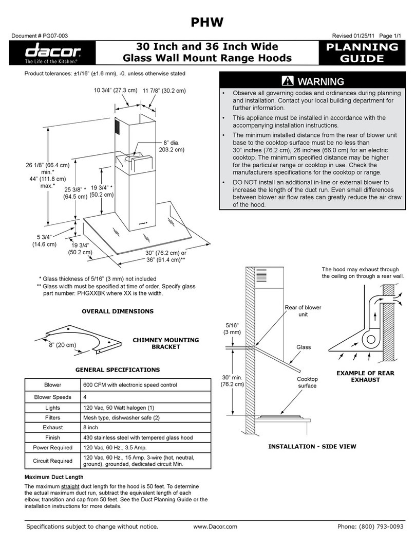 Dacor PHG30 Technical manual