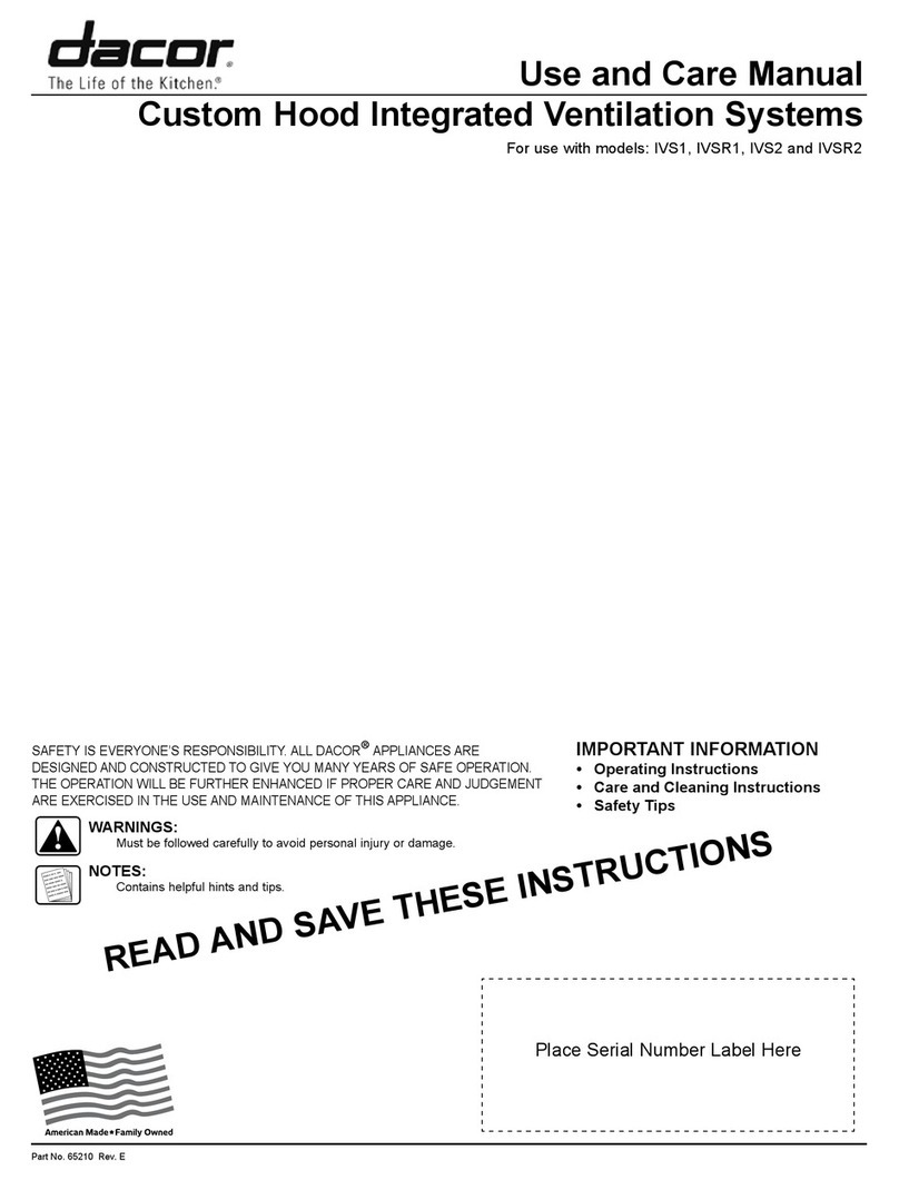 Dacor IVS1 Use & care manual