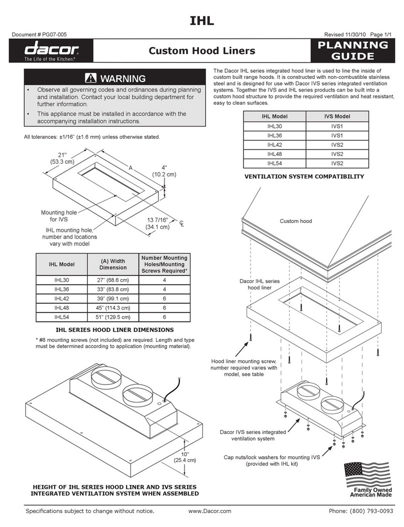 Dacor IHL30 Planning guide
