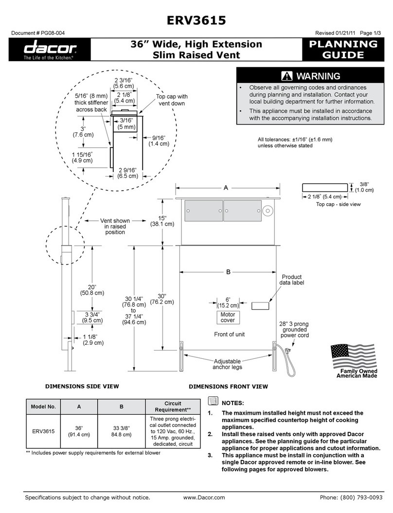 Dacor ERV3615 Technical manual