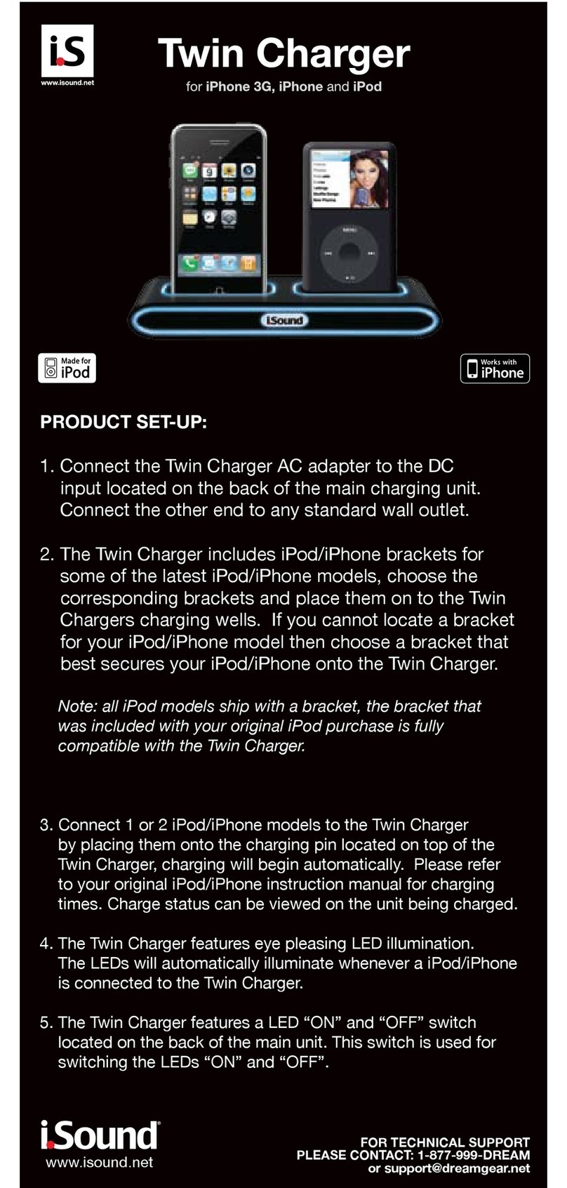 I.SOUND TWIN CHARGER manual