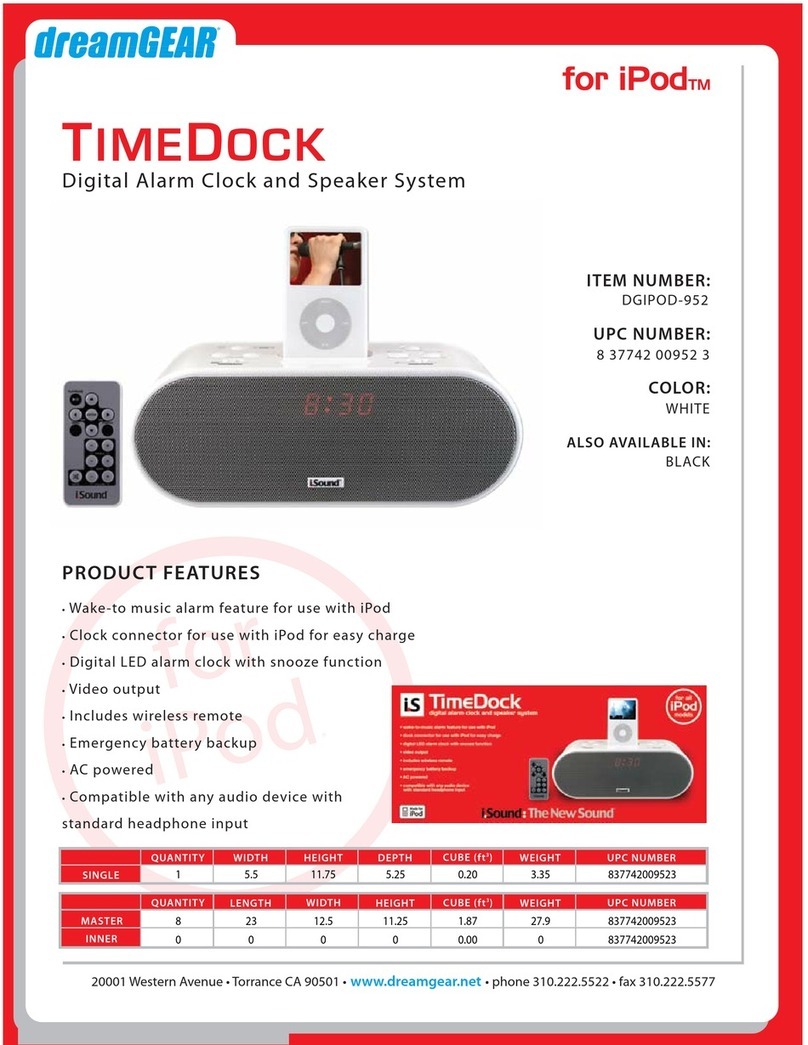 DreamGEAR TIMEDOCK Product features