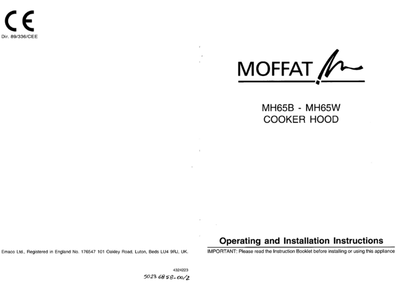 Moffat MH65B Operating and installation instructions