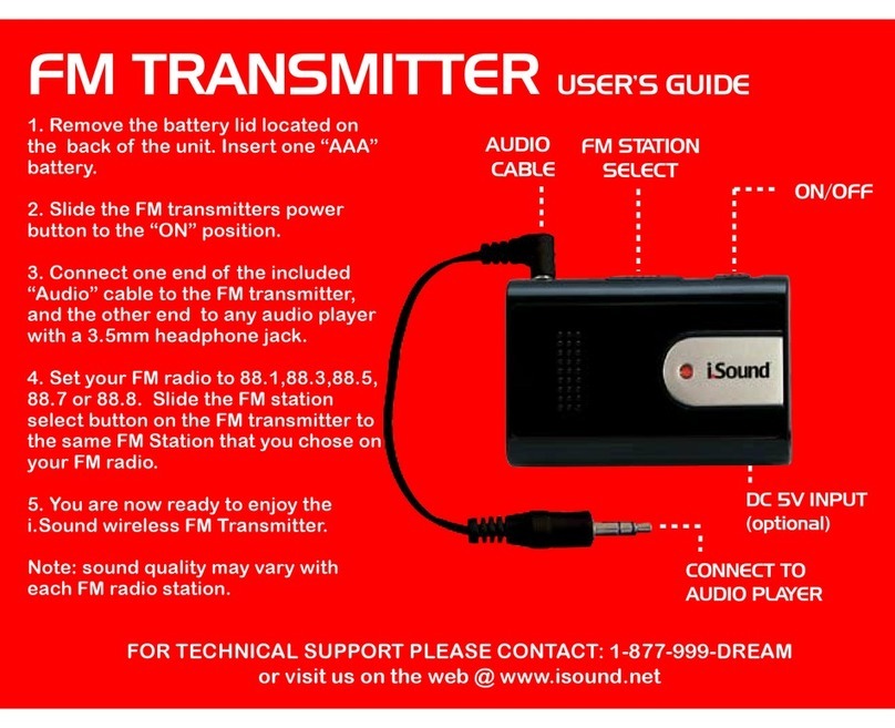 I.SOUND FM TRANSMITTER user guide