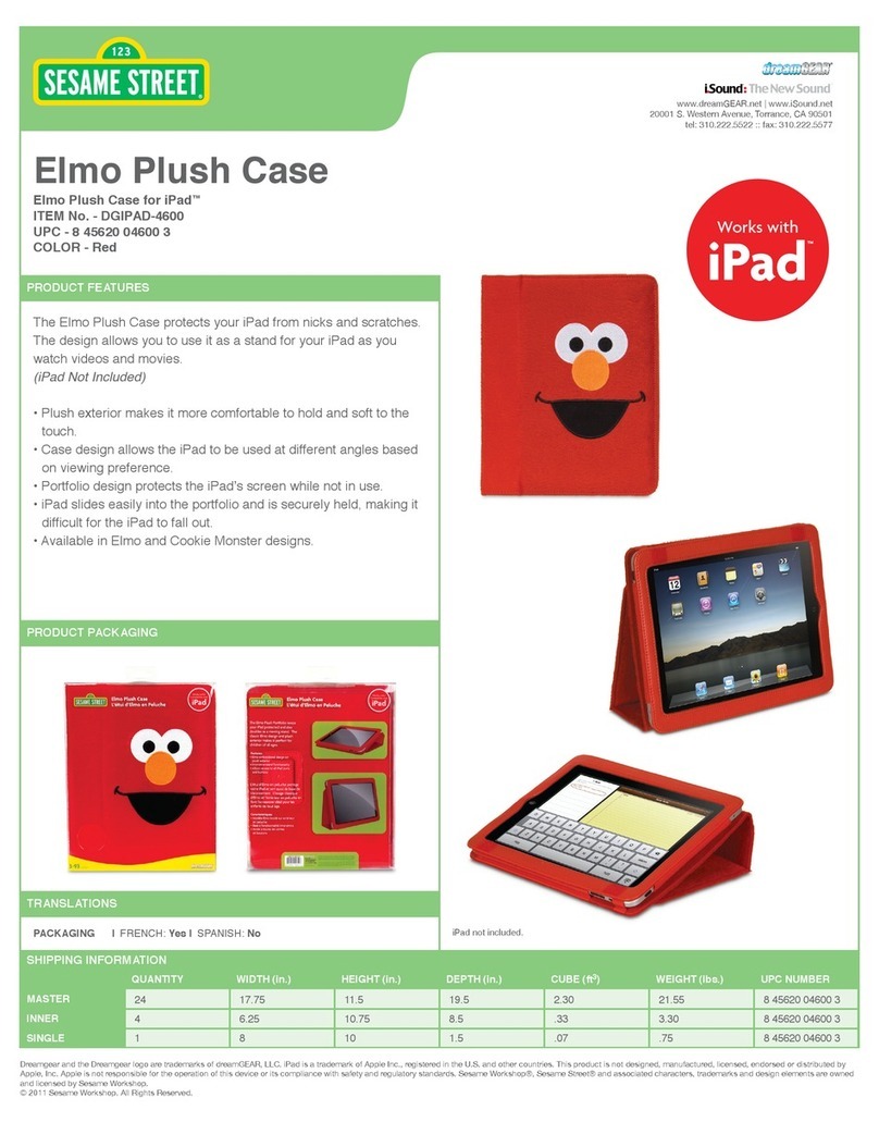 I.SOUND ELMO PLUSH CASE FOR IPAD User manual