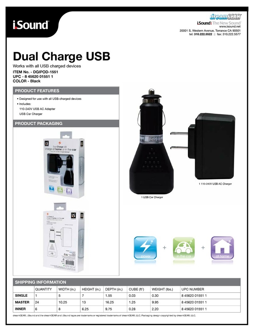 I.SOUND DUAL CHARGE USB Product features