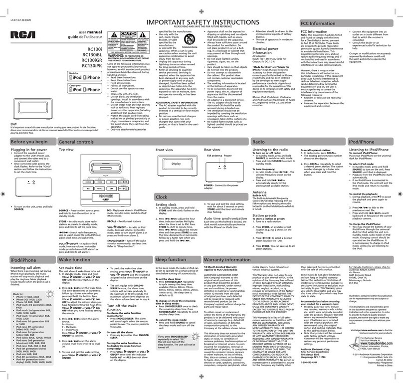 RCA RC130i User manual