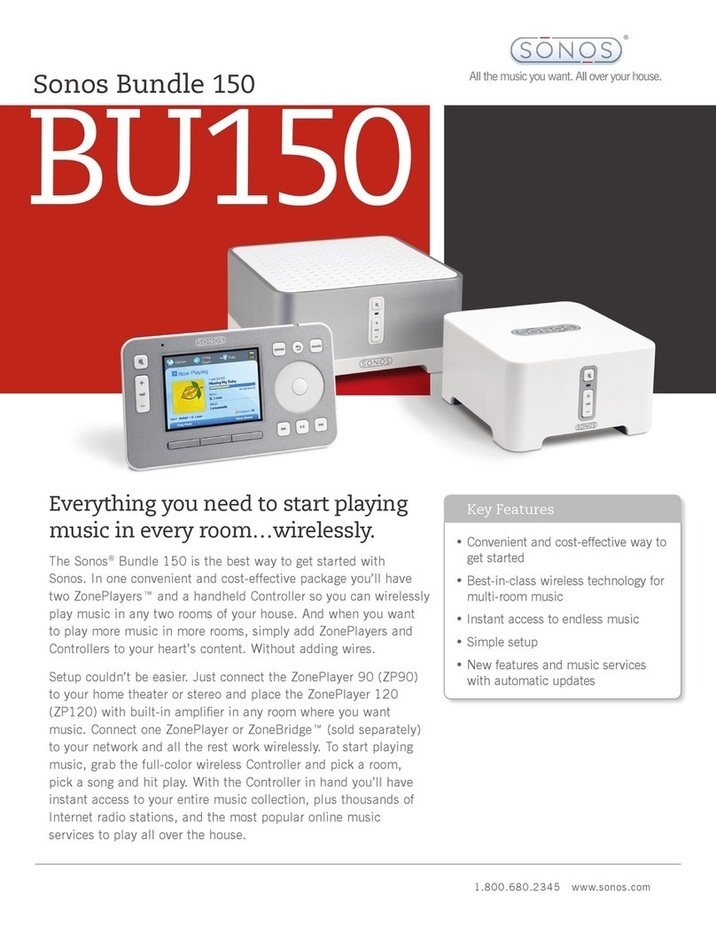 Sonos Multi-Room Music System User manual Sonos Multi-Room Music System User manual
