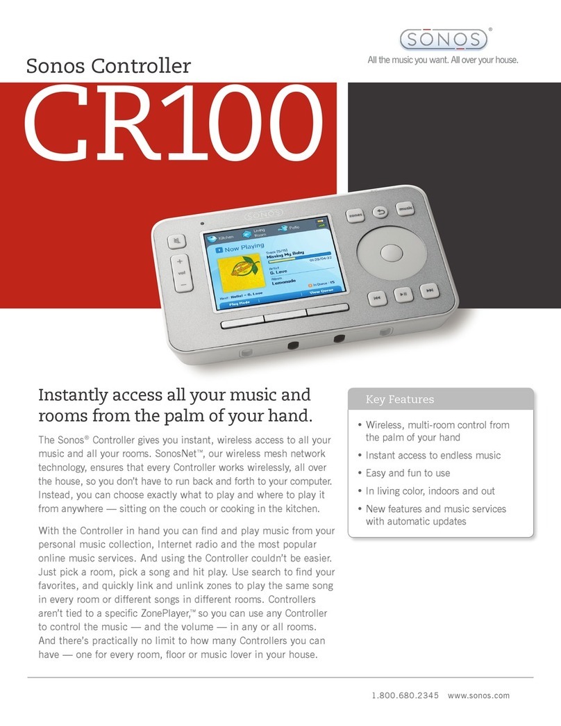 Sonos ZONEPLAYER 100 User manual Sonos ZONEPLAYER 100 User manual