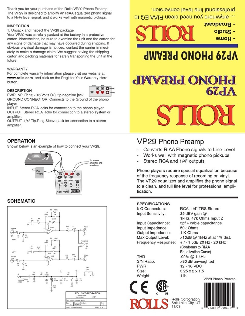 Rolls VP29 - MANUEL 2 User manual