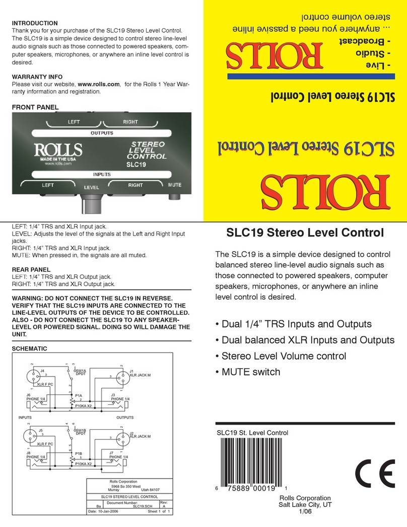 Rolls SLC19 User manual