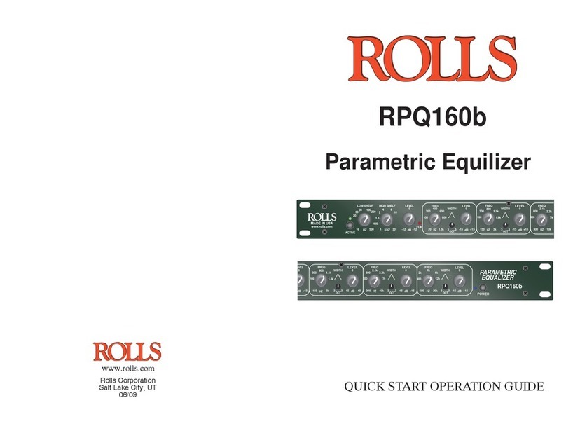 Rolls RPQ160B Quick start operation guide